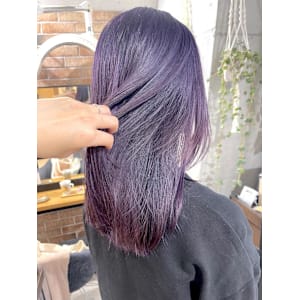 多毛さん　ブリーチ１回　バイオレット
