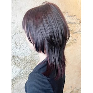 【Flor_上大岡】*レイヤーウルフ+バーガンディブラウン*