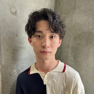 くせ毛風/センターパートパーマ