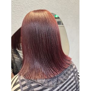 ワインレッド/髪質改善Tr/切りっぱなし