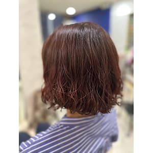 こなれベージュ×ボブパーマ／ナチュラルウェーブ