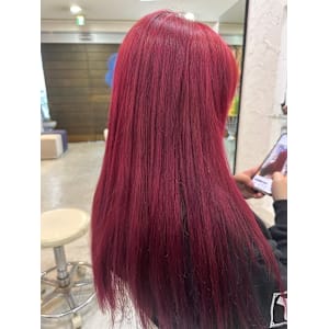 ビビッドピンク×ストレートロング