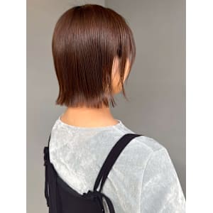 マロンブラウン ミニボブ 艶髪 髪質改善 ダメージレス