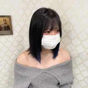 黒髪×インナーブルー