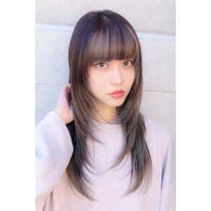 小顔くびれロングレイヤー20代30代40代◎前髪ワイドバング