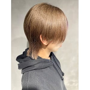 ミルクティー/ベージュ/ショートウルフ