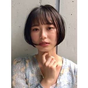 丸みショート・ボブ/丸顔/前髪あり/絶壁解消/20代/30代