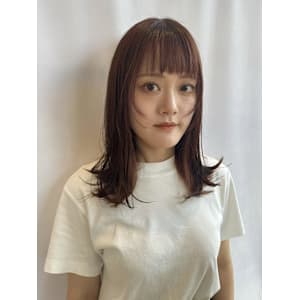 ブリーチなし/オレンジブラウン/顔まわりレイヤー