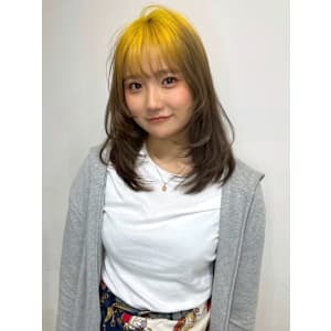 ルーツカラー グラデーション イエロー ミディアムレイヤー