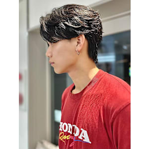 men'sメンズカットフェザーパーマダウンパーマシャドウ