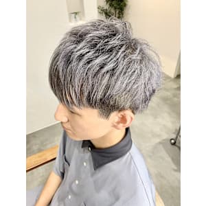 刈り上げ/シルバーグレージュ/メンズハイトーン