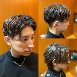 ナチュラルセンター刈り上げスタイル