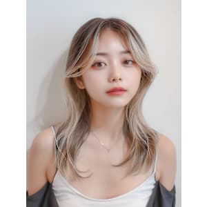 顔周りレイヤー/ブリーチ/ハイトーン/韓国/アッシュ/髪質改