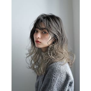 前髪/アンブレラカラー/こなれミディ/イメチェン/ウェーブパ