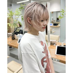 【hinari】落ちる赤/ハイトーンウルフ/ホワイトピンク - MOON by KENJE【ムーンバイケンジ】掲載中