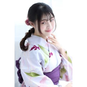 浴衣 ×タイト 編みおろし ヘアアレンジ 20代  30代