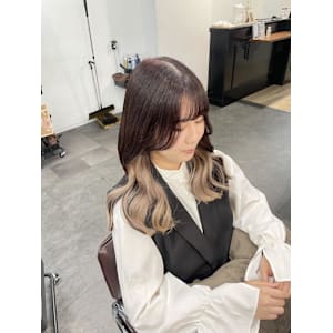 インナーカラー/ハイトーンベージュ/レッドブラウン