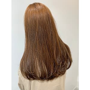 オレンジベージュ×ロング