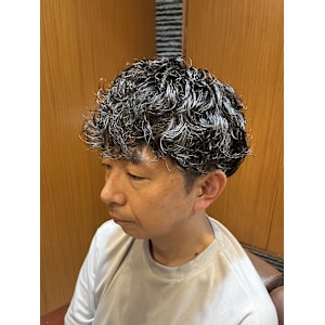 銀座　個室　理容室　メンズパーマ　プードルパーマ風