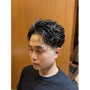銀座　個室　理容室　メンズパーマ　オールバックパーマ