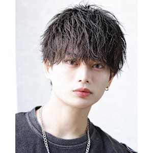 【シャープパーマ×ショートマッシュ】