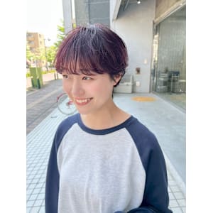 ふわっと柔らかショートヘア/ピンクブラウン