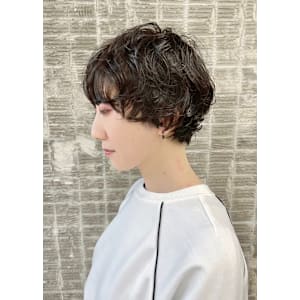 黒髪マッシュ/くせ毛風パーマ