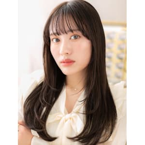 大人フェミニンロングレイヤーエアストレート　韓国風巻き