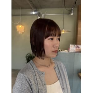 コンパクトボブ×オレンジベージュ