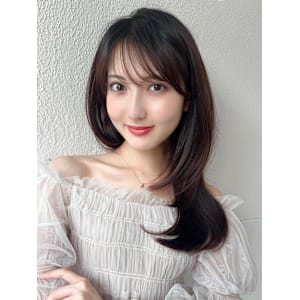 後れ毛が可愛い顔周りハイレイヤーロングチェリーブラウン  - AFLOAT/L 錦糸町【アフロートエル】【アフロートエル キンシチョウ】掲載中