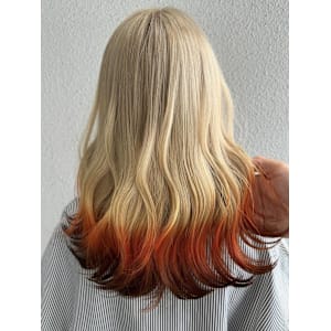 エンドカラー_エンドカラーオレンジ_毛先カラー