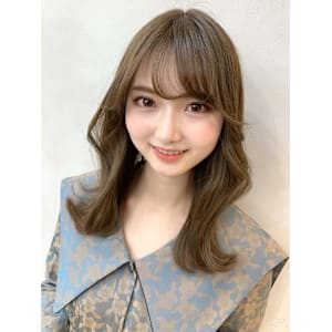 山村/グレージュくびれヘア/前髪カットフェイスフレーミング