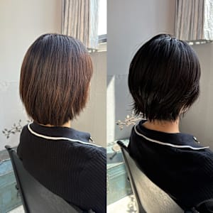 ステップボーンカットショートボブ/イメチェン/外ハネボブ