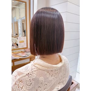 渋谷/チェリーブラウン/大人可愛い/フェザーパーマ/ボブ