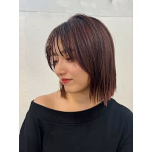 顎下ボブ/ラベンダー/透明感/艶カラー