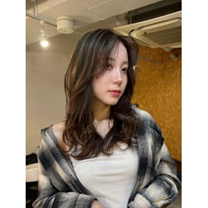 ウェーブ巻き/センター分け/外国人風