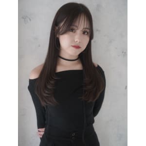 韓国風の顔まわり天使バングと透明感オリーブカラー♪