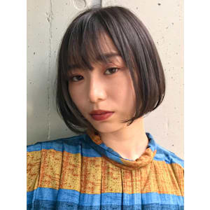 丸みショート・ボブ/丸顔/前髪あり/絶壁解消/30代/40代