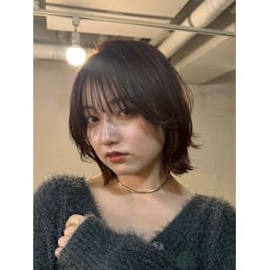 くびれカット/シースルーバング/ピンクブラウン