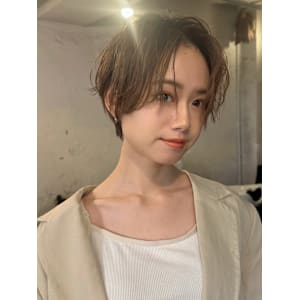 似合わせカット/抜け感ショート/ひし形ショートボブ/パーマ
