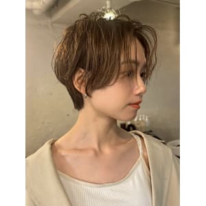 似合わせカット/抜け感ショート/ひし形ショートボブ/パーマ