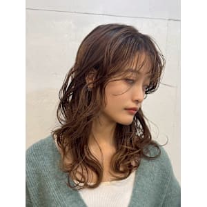ウェーブパーマ/レイヤーカット/顔周りカット/ウルフカット