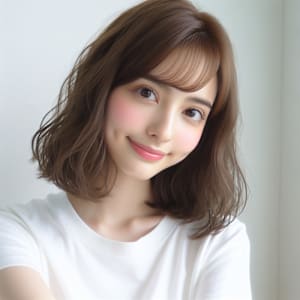 ★くびれミディ韓国ヘアレイヤーカット小顔ミディアムレイヤー