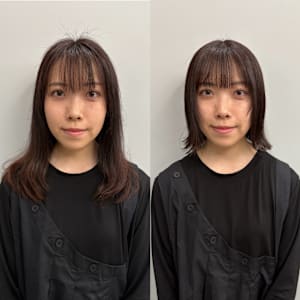 ステップボーンカットショートボブ/イメチェン/外ハネボブ