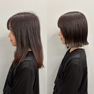 ステップボーンカットショートボブ/イメチェン/外ハネボブ