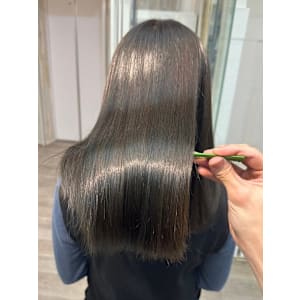 韓国シンプルストレートフルバング似合わせカットイメチェン