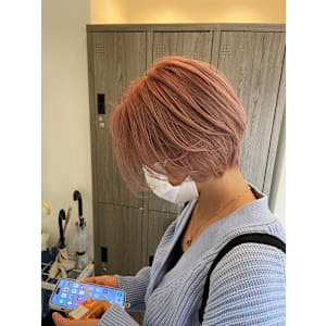 ワンレンボブ前下がりショート内巻きワンカール鎖骨ミディアム