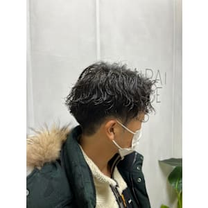 爽やかツーブロック刈り上げ束感アップバング