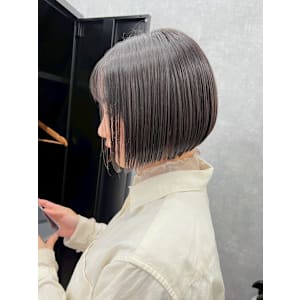 髪質改善ミニボブ＆透明感ダークグレー/大通駅個室サロン