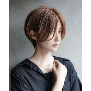 大人ショートボブ丸みショートカットマッシュショート前髪あり